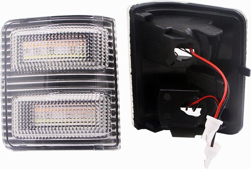 znakeauto 2x LED Side Mirror Light Marker Compatible with 2008 to 2016 Ford F250 F350 F450 F550 Super Duty Turn Signal，7C3Z-13776-A 7C3Z-13776-B 7C3Z13776A 7C3Z13776B (Clear Lens-White Light) - Image 2